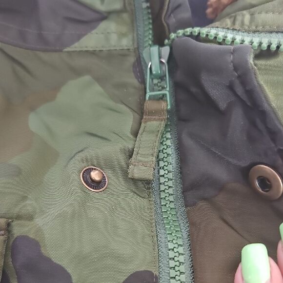 Crewcuts Green and Brown Puffer Jacket with Hood - Picture 11 of 16